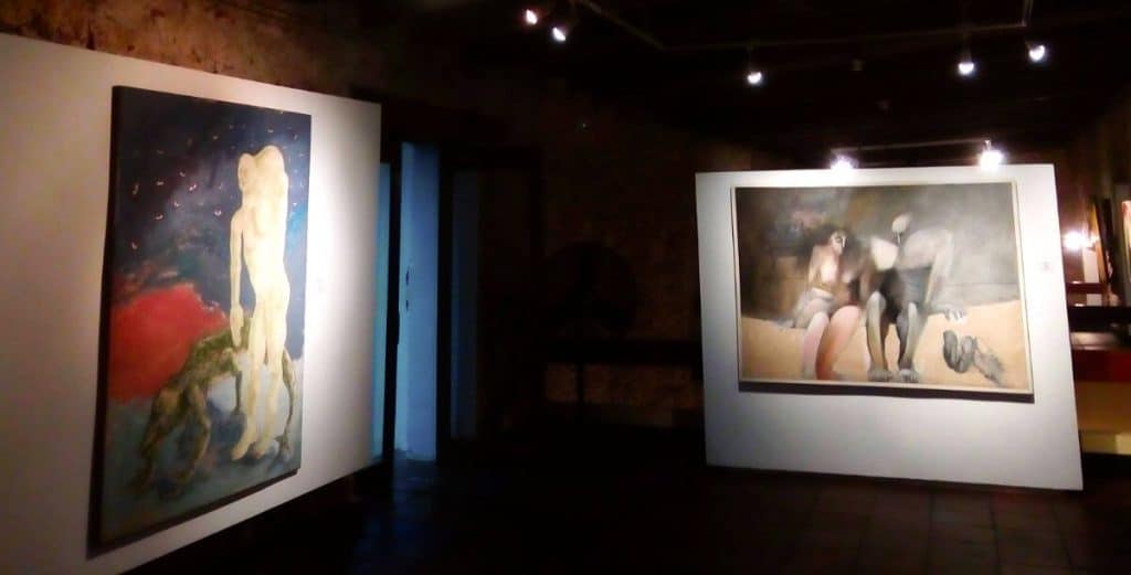 Two modern art pieces on display at the Modern Art Museum in Cartagena, Colomabia.